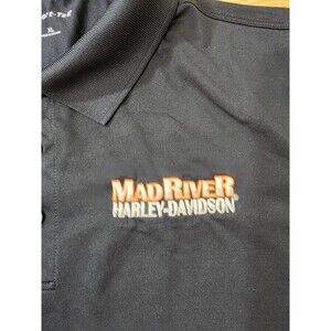 Sport-Tec Harley-Davidson Golf Polo Men's XL Black Embroidered "Mad River"